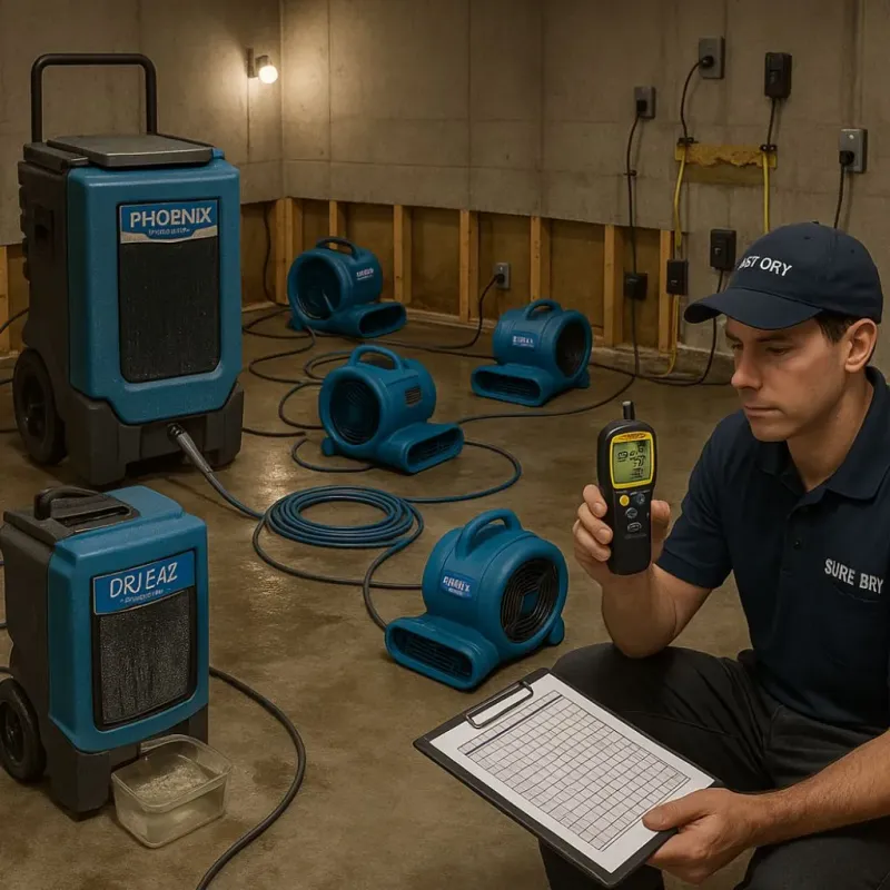 Structural Drying and Dehumidification process in Mays Chapel, MD